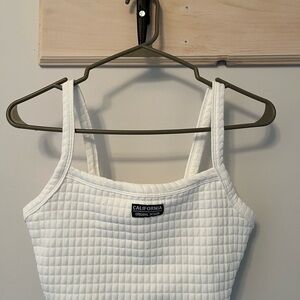 California Republic White Quilted Tank Top